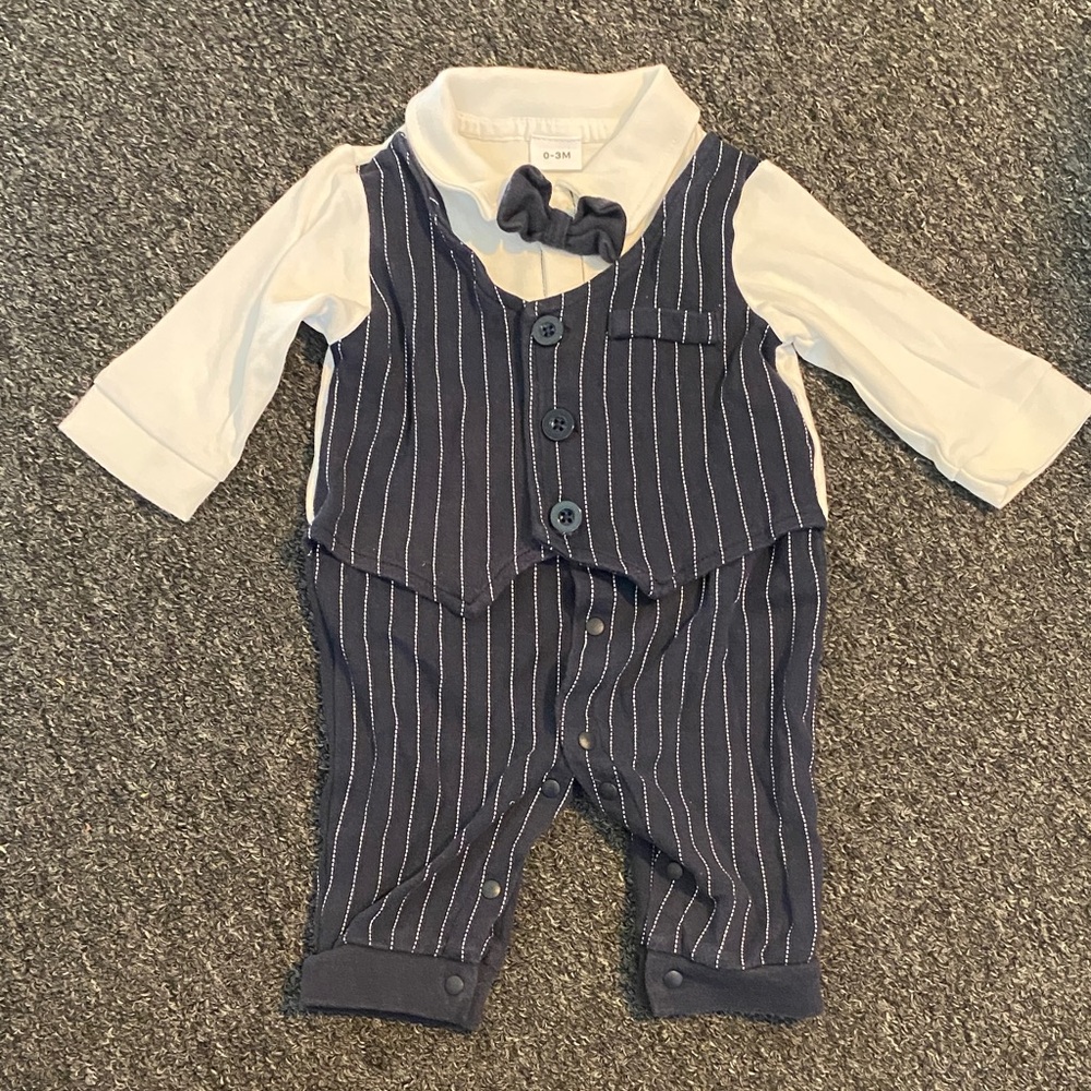 SHEIN Navy and White Striped Bodysuit